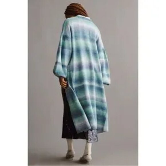 073  Anthropologie Cozy Ombre Stripe Duster Sweater NWT One Size Fits All - Picture 1 of 9